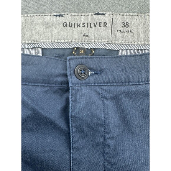Quiksilver Shorts Mens 38 Blue Straight Fit Classic Chino Casual Walking Summer - Picture 5 of 12